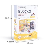 124 pièces de blocs de construction DIY pour magasin de proximité, certifiés ASTM, en ABS écologique, briques miniatures pour boutique, jouet éducatif pour enfants