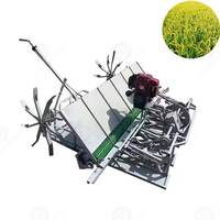 Transplanteuse de riz à haute vitesse à 4 rangs avec moteur à essence, nouvelle conception manuelle pour une productivité élevée et un gain de temps