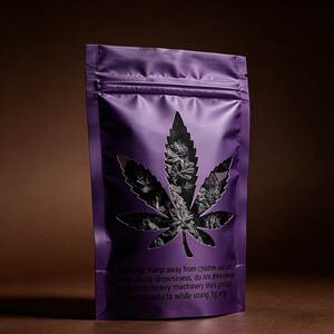 Custom Silver Mylar Security Zipper Bag <b>with</b> Hemp Leaf Shape Window Smell Proof Resealable Stand up <b>Pouch</b> for Herb Packaging - Product Image 6