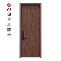 Porte en bois ignifugée UL 20~90 minutes, porte coupe-feu acoustique pour hôtel commercial, porte simple en bois résistant au feu et cadre