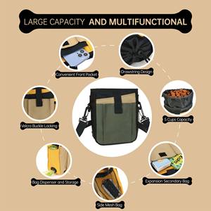 Free sample <b>Dog</b> Treat <b>Pouch</b> No Spill Clasp Hands Outdoor <b>Dog</b> <b>Training</b> <b>Pouch</b> with Treats and Waist Wear for Travel Fun Bag - Product Image 3