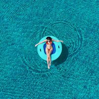 Fauteuil flottant gonflable en maille avec fond Drop Stitch pour fête au lac, piscine ou bateau