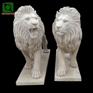 Garden Decorative Stone Animal Statue Cheap Granite Lion Caving Sculpture