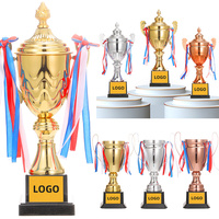 Trophée de récompense personnalisé en métal or et argent, fabriqué par le fabricant, avec technique de moulage et couleur personnalisée