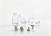 Flacon diffuseur à roseaux en verre transparent créatif moderne de 50 ml, 100 ml, 150 ml, 200 ml, flacon de parfum transparent épais vide avec couvercles