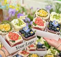 Boîte à cupcakes de luxe pour desserts et snacks, en carton blanc ivoire, avec finition mate et fenêtre transparente, pour 4/6 cupcakes, idéale pour la vente à emporter