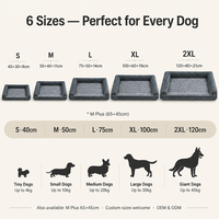 Canapé-lit pour chien en velours avec rebord sur 3 côtés, intérieur en polaire à poils longs, rembourrage orthopédique en éponge, lavable, antidérapant, 6 tailles, 5