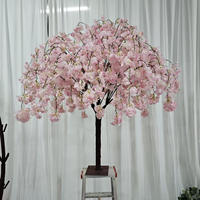 Arbre artificiel en soie à fleurs de cerisier, centre de table pour mariages en intérieur, Saint-Valentin, Halloween, Nouvel An