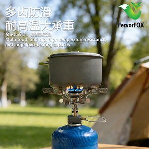 เฟอร์โวฟอกซ์เตาแก๊สพกพาสำหรับตั้งแคมป์ขนาดเล็กพับได้เตาทำอาหารกลางแจ้งกันลมน้ำหนักเบาสีเงิน 10.5x6.5x6.5 ซม. - Product Image 2