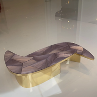 Table basse de luxe artistique en métal et acier inoxydable pour salon, usage domestique, combinaison haute et basse, personnalisation
