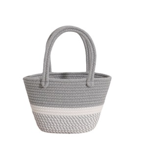 Travel Handmade Beach Woven Handtasche Tragbare Baumwoll tasche Ladies Bucket <span class=keywords><strong>Bag</strong></span> Niedliche gestrickte Umhängetasche für Frauen - Product Image 6