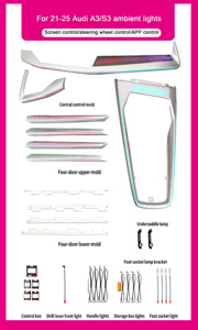 Luce Ambientale SJC per Auto a 64 Colori per <span class=keywords><strong>Audi</strong></span> <span class=keywords><strong>A3</strong></span> S3 2021-2025, Kit Interno Auto con Staffa di Montaggio, Luce Atmosferica <span class=keywords><strong>LED</strong></span> Sinfonica - Product Image 5