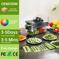 OEM/ODM Multifunctionele Groente Snijmachine Fruit Shredder Snijder Snijgereedschap Handmatig 15 in 1 Groente Snijmachine