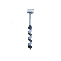 Broca manual de acero inoxidable de longitud extendida para carpintería, herramienta multifunción de supervivencia al aire libre con mango de PU y tornillo manual