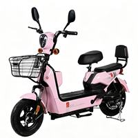 Vélo électrique intelligent 48V léger, cadre en acier au carbone, panier avant, tableau de bord numérique, 3 vitesses, freins à tambour avant/arrière