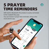 Bague connectée musulmane intelligente avec Tasbih numérique et rappel d'Azan, alarme de lever, contrôle par application, réveil Azan, bague de zikr