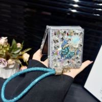 Funda para Teléfono con Lazo de Diamantes y Cadena, Envío Gratis para Samsung Fold 8 7 6, Envío Gratis para Samsung Z Flip 7 6 5 con Brillantina