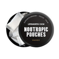 LIFEWORTH Herbal Cool Mint Flavors Caffeine Blend Energy Pouches Nootropic and Focus