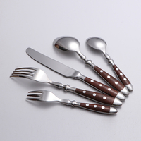 Ensemble de couverts modernes en acier inoxydable miroir, personnalisé, écologique, argent, noir, or, résistant au lave-vaisselle, couteau, fourchette, cuillère, finition grain de bois