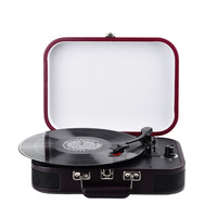 Plateau tournant en vinyle lp de 14 pouces, boîtier d'enregistrement et lecteur de cassette avec poignée portable