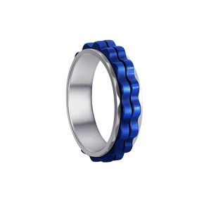 Yiwu DAICY新デザイン6MMギア回転リングチタン鋼不安救済リング女性男性用 - Product Image 3