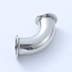Sanitary Hygiene 304 316L Food grade 3a sms din long Sanitary Stainless Steel 90 degree tri clamp Elbow