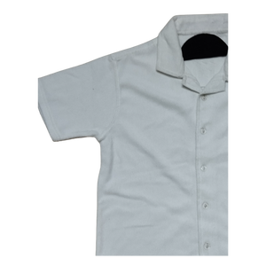 Chemise boutonnée à manches courtes pour garçon – Blanc classique - Product Image 4