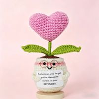 Ensemble de plantes et de panneaux de rappel d'auto-estime en crochet fait main pour le soutien émotionnel, la santé mentale, la décoration de bureau et comme cadeau d'anniversaire