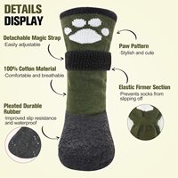 Chaussettes pour chiens de taille moyenne et grande, design ouvert, sangle réglable, plissées, semelle antidérapante, résistantes à l'usure, protection des pattes