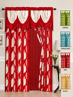 Ensemble de rideaux et nappes de cuisine de luxe sur mesure, assortis, avec cantonnière, 5 pièces pour le salon