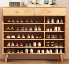 Modern Solid Wood <b>Shoe</b> Cabinet With <b>Storage</b> Drawers And Ventilated Doors Entryway Furniture For Home Use - Product Image 5