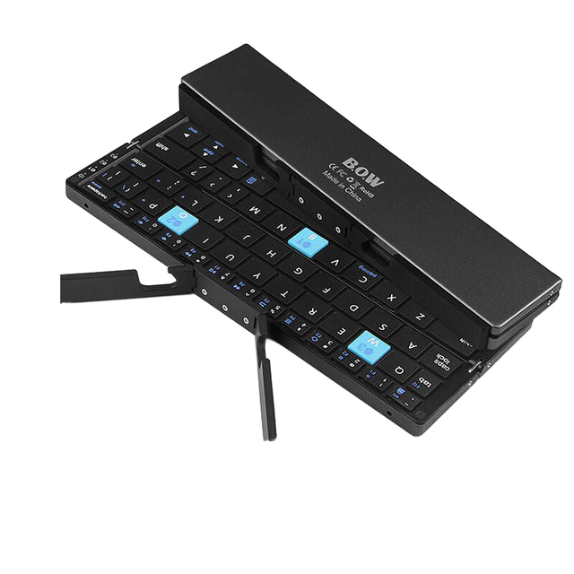 Optical Multimedia USB Type-C Keyboard 64 Keys RGB Backlight BT Connect Portable Fold for Phone/Laptop Mini Keyboard