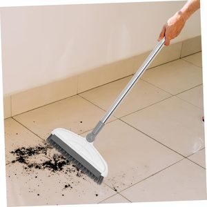 Ensemble balai et pelle à poussière vertical pour nettoyage des sols, avec brosse à poils en plastique détachable et long manche en métal, vente en gros - Product Image 5