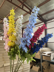 Fleur artificielle 1.2m Delphinium mille génération <span class=keywords><strong>orchidée</strong></span> <span class=keywords><strong>jacinthe</strong></span> violette mariage fleurs en soie décoration de salon - Product Image 2