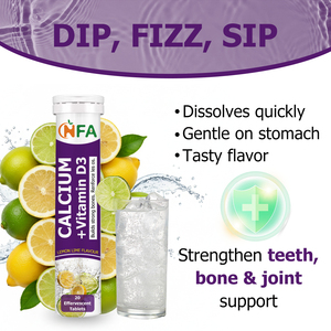 Comprimés effervescents OEM ODM Calcium Vitamine D3 sans sucre, sans lactose, sans gluten, sans conservateur, pour soutenir les dents, les os, les articulations et l'immunité - Product Image 5