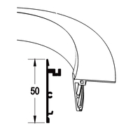 Profil LED Ofly Longueur Arc en Aluminium Extrusion Suspendue pour Bande LED Modules LED Hauteur 50mm avec Largeur Personnalisée