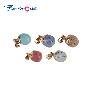 Estone Stone Estone Fashion Jewelry Multicolor Natural Semi Precious Stone Round Shape Pendant Charm For Bracelet Jewelry Making