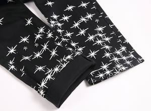 Vente en gros Streetwear Marque <span class=keywords><strong>de</strong></span> créateur Étoile Patches Jeans Hommes Hip Hop Denim Vintage Pantalon Slim Fit Style Punk Déchiré Jeans pour hommes - Product Image 6