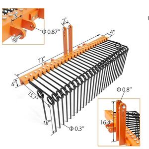 Outils de jardin de ferme Machine agricole tracteur monté 3 points Mini bâton feuille de dent râteaux de foin paysage herbe pelouse râteau à vendre - Product Image 2