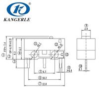 Micro-interrupteur Chinakel KW10-1A-A étanche IP53 0.1A 250V T85 5E4 pour cuiseur à riz -25-85°C