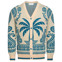Pull à col rond pour homme avec poignets côtelés - Pull jacquard décontracté des années 1960