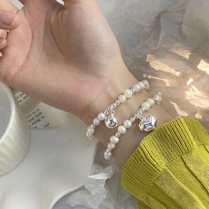 Heart Shape Freshwater Pearl Bracelet S925 Sterling <b>Silver</b> Women's <b>Beaded</b> Jewelry Everyday Wear - Product Image 1