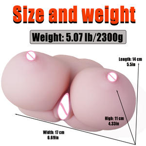 男性用リアルな胸型セックストイ、膣と肛門を備えた男性用オナホール、男性用玩具用ソフトポケットチェスト - Product Image 6