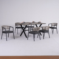 Chaise de loisirs moderne pour balcon de café de jardin, mobilier de jardin, mobilier de balcon en aluminium et plastique, table d'extérieur pour restaurant