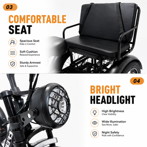 <span class=keywords><strong>Tricycle</strong></span> <span class=keywords><strong>électrique</strong></span> à gros pneus pour la neige, siège large, norme américaine, 750W, <span class=keywords><strong>tricycle</strong></span> passagers et marchandises avec batterie au lithium pour le transport des adultes - Product Image 4