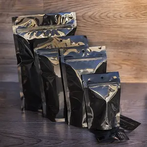 MOQ basso vendita popolare nel mercato USA sacchetto di plastica spedizione imballaggio alimentare colore nero 1lbs sacchetto di plastica mylar con cerniera
