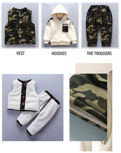 Ensemble de vêtements d'hiver pour garçon avec sweat à capuche, gilet et pantalon, 3 pièces de vêtements camouflage, sweat à capuche pour enfants, vêtements pour enfants - Product Image 6