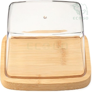 Custom Bamboo Serving Tray Butter Lunch Boxes Airtight Food <b>Storage</b> <b>Container</b> with Lid - Product Image 5