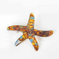 Barrette à cheveux GENYA en acétate de 7,5 cm, motif étoile de mer, imprimé léopard, élastique, en acrylique, pour femmes