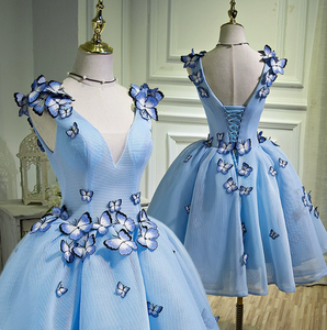 بدلة رقص جديدة لأداء الكورال، فستان سهرة أزرق سماوي بنمط فراشة للوصيفات والخطوبة، فساتين هندية للزفاف والوصيفات - Product Image 1